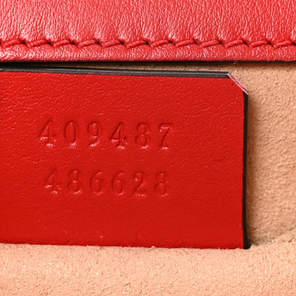 GG Supreme Monogram Apple Small Padlock Shoulder Bag Beige Multicolor Lobster Red