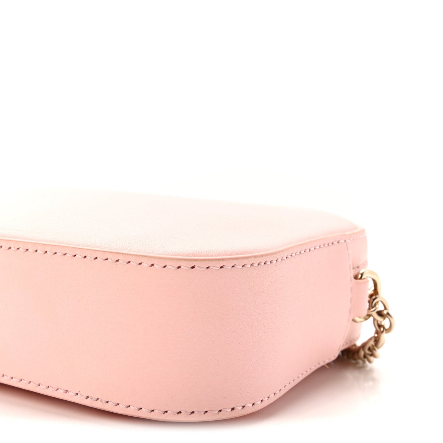 Dollar Calfskin Enamel Super Mini GG Marmont Chain Shoulder Bag Light Pink Blue