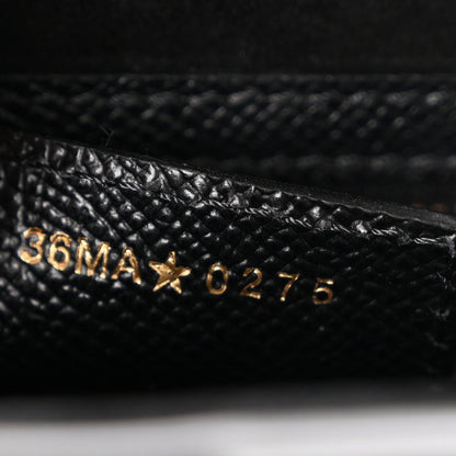 Grained Calfskin Saddle Bag With Strap Black