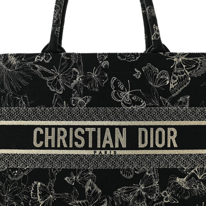 Canvas Embroidered Medium New York Butterfly Book Tote Black