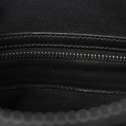 GG Supreme Monogram Appia Calfskin Web Flat Messenger Bag Black Grey