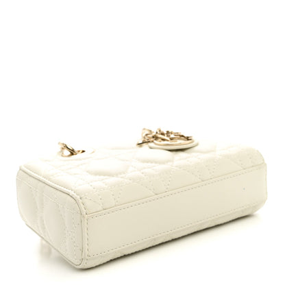 Lambskin Cannage Micro Lady D-Joy Latte