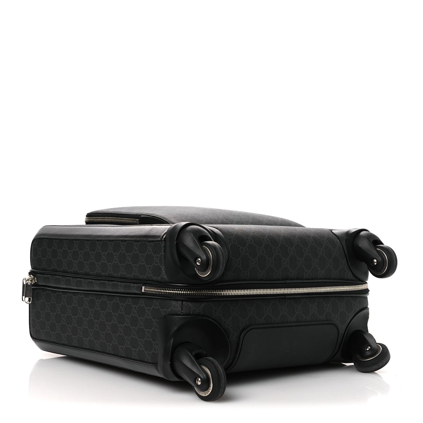 GG Supreme Monogram Four Wheel Suitcase Black Grey