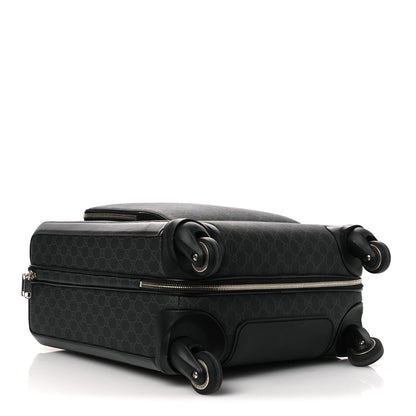 GG Supreme Monogram Four Wheel Suitcase Black Grey