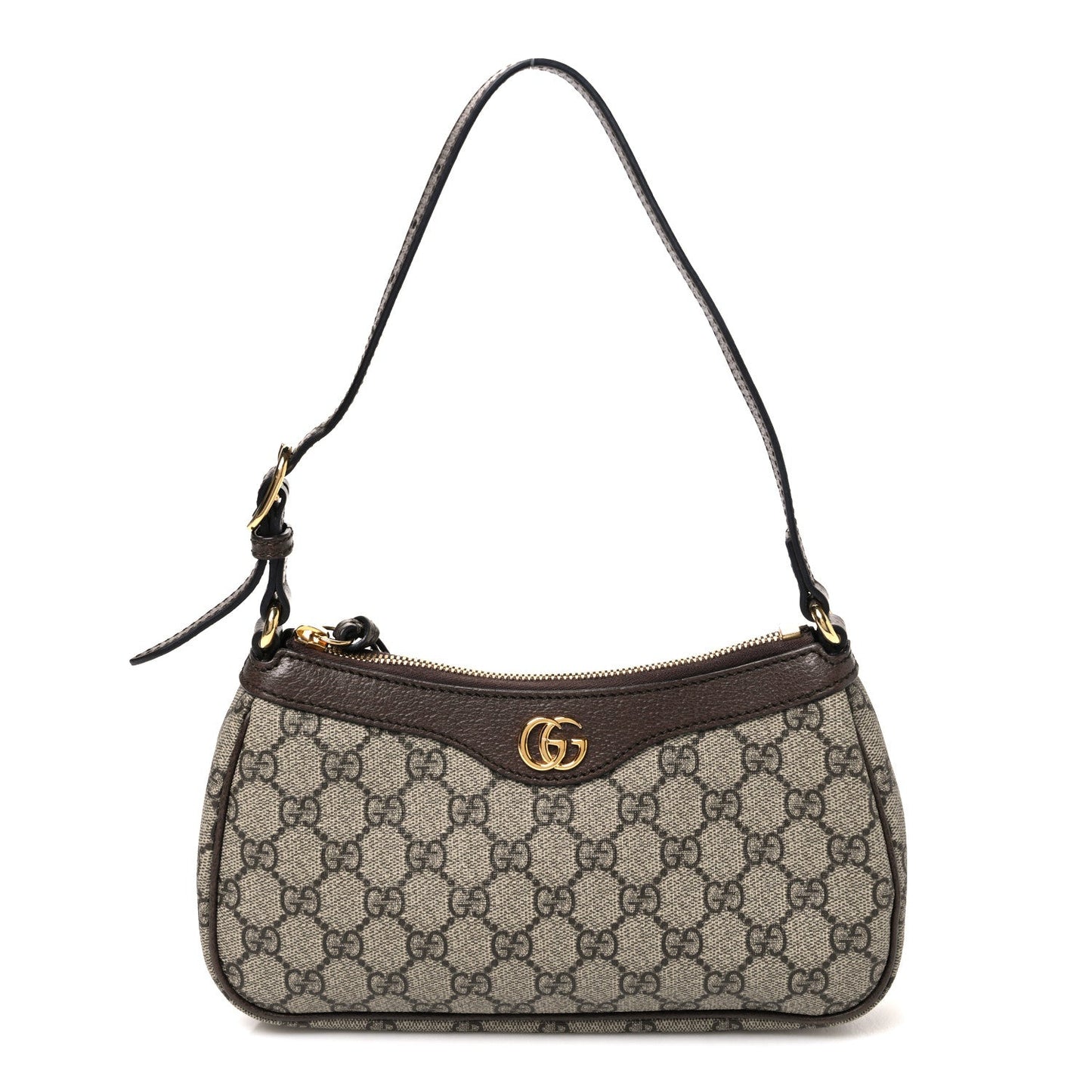 GG Supreme Monogram Textured Dollar Calfskin Small Ophidia Hobo Beige Ebony New Acero