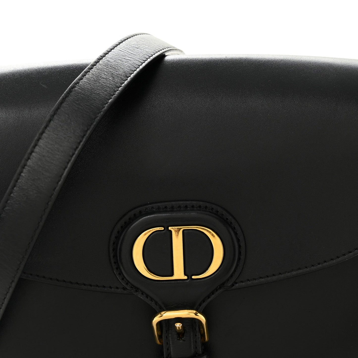 Box Calfskin Medium Bobby Flap Black