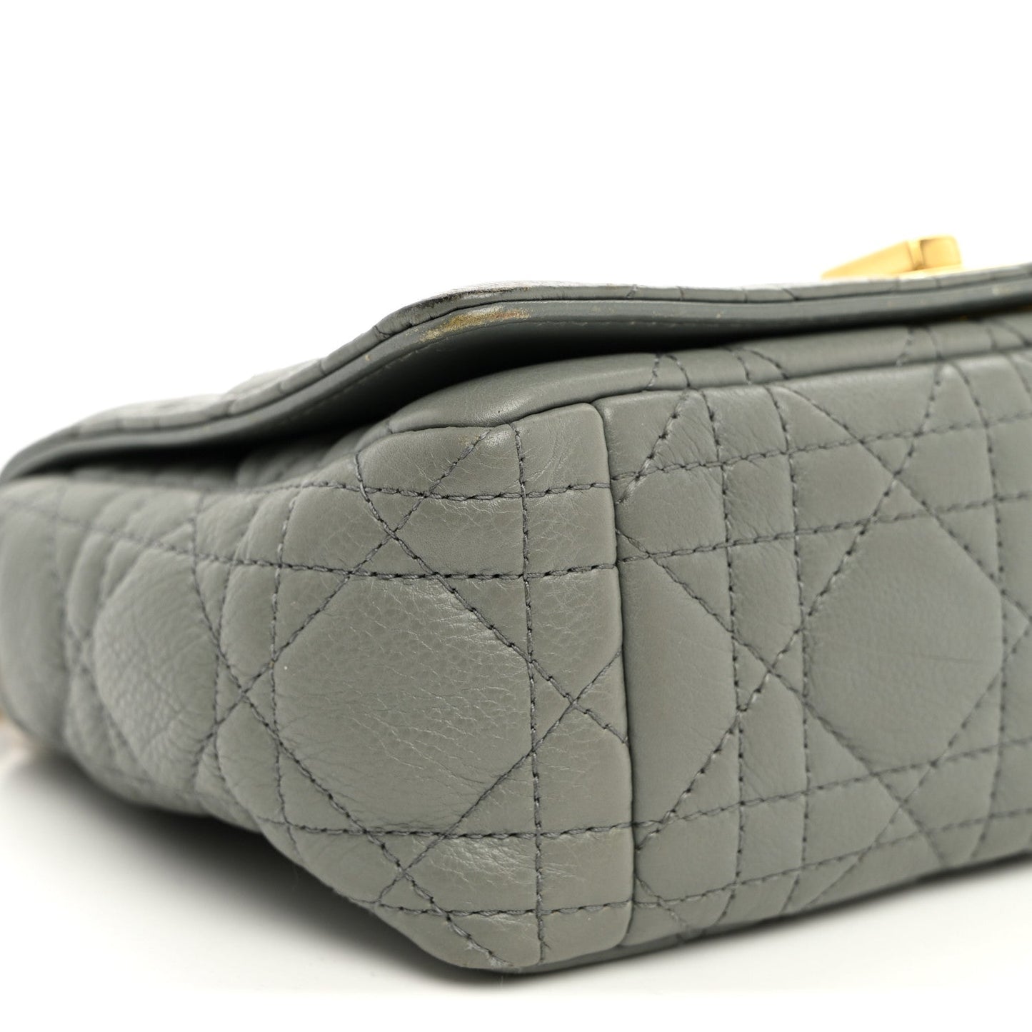 Calfskin Cannage Small Caro Bag Grey