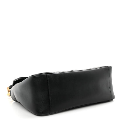 Calfskin Matelasse Small GG Marmont Top Handle Shoulder Bag Black