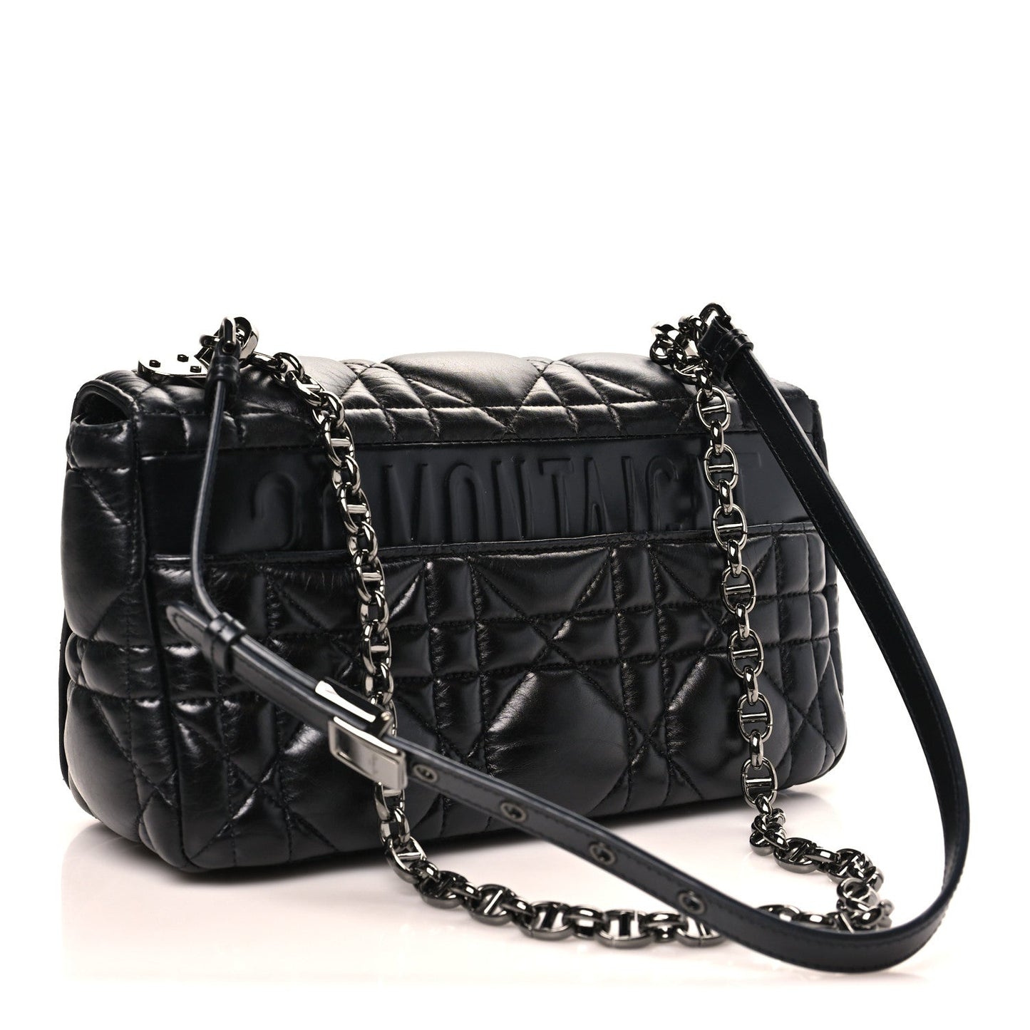 Calfskin Macrocannage Medium Caro Bag Black