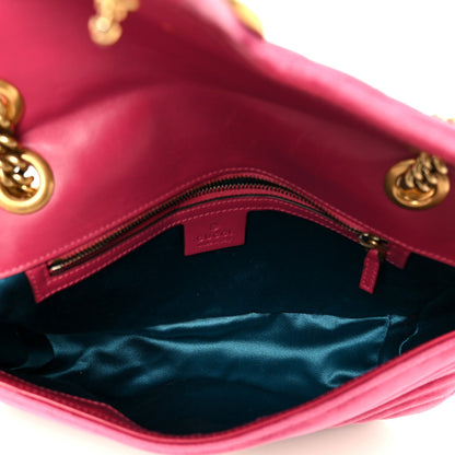 Velvet Matelasse Small GG Marmont Shoulder Bag Light Raspberry Rose