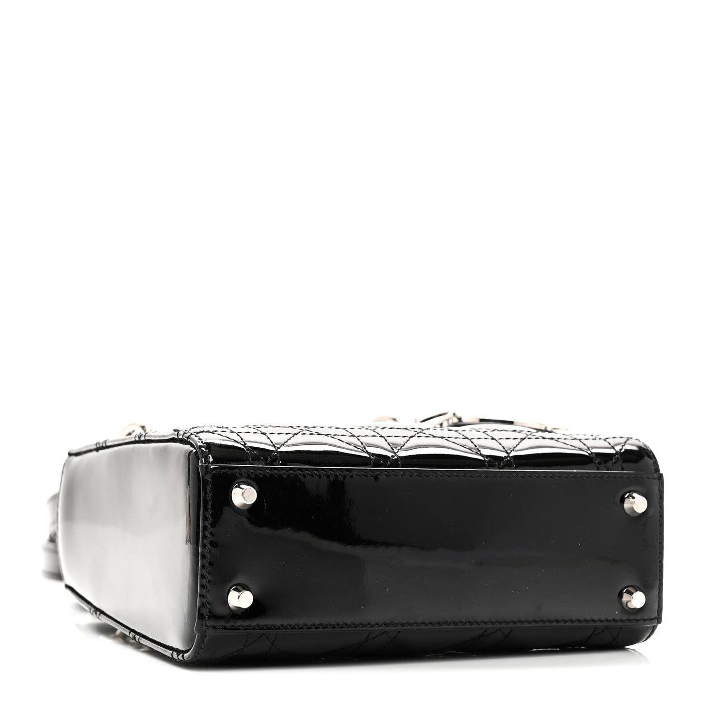 Patent Cannage Mini Lady Dior Black