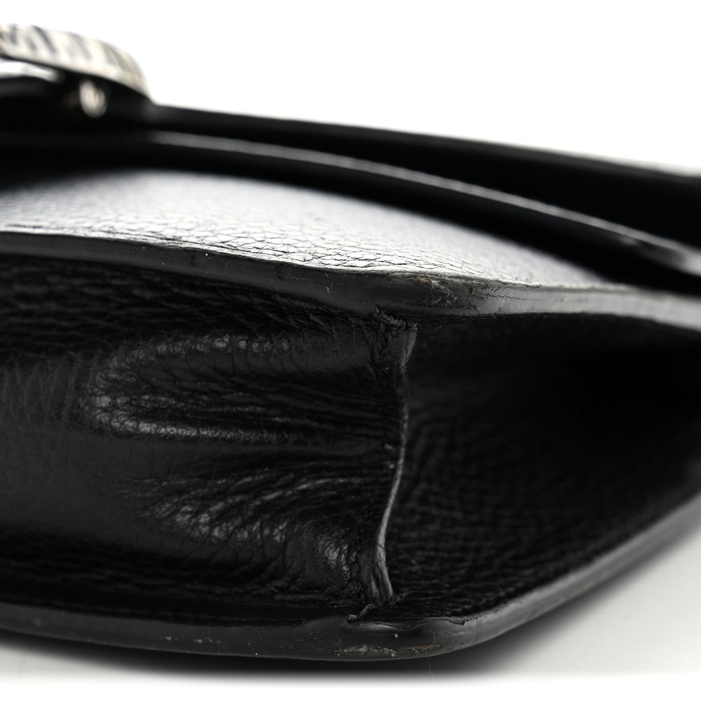 Dollar Calfskin Enamel Small Dionysus Shoulder Bag Black Electric Blue