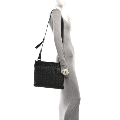 Guccissima Medium Flat Messenger Bag Black