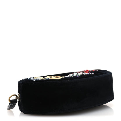 Velvet Matelasse Crystal Star GG Marmont Belt Bag 75 30 Black