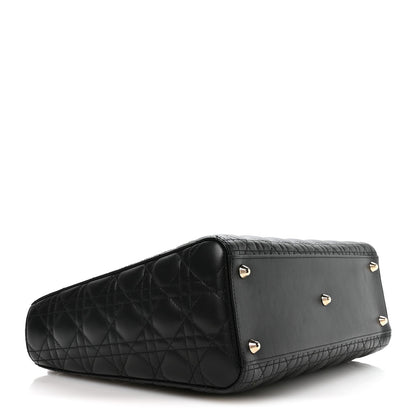 Lambskin Cannage Large Lady Dior Black