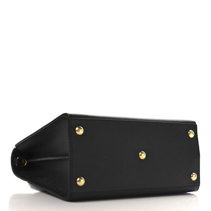 Grained Calfskin Medium St. Honore Tote Black
