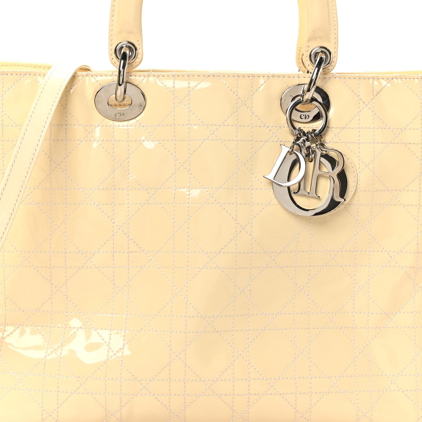 Patent Cannage Large Lady Dior White