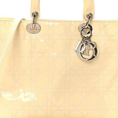 Patent Cannage Large Lady Dior White