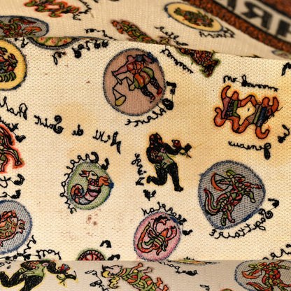 Canvas Embroidered Dragon Zodiac Medium Book Tote White Multicolor