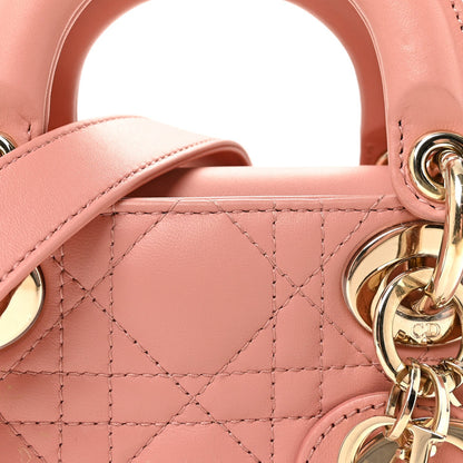 Lambskin Cannage Small Lady D-Joy Light Pink