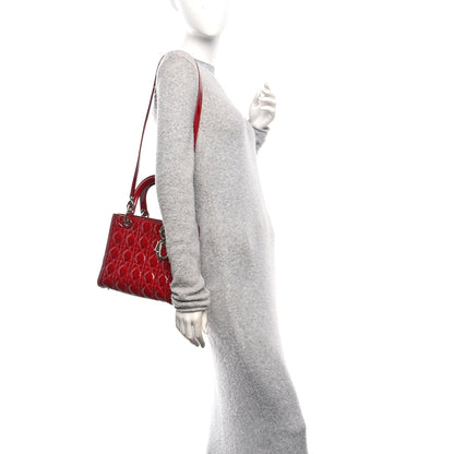 Patent Cannage Medium Lady Dior Red