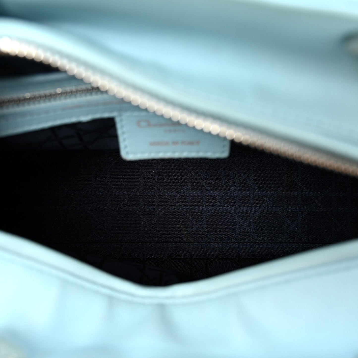 Lambskin Cannage Medium Lady Dior Light Blue