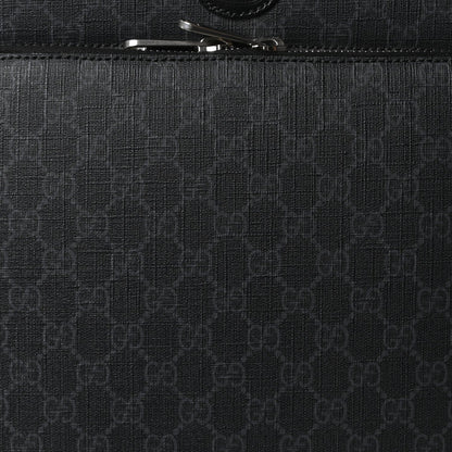 GG Supreme Monogram Four Wheel Suitcase Black Grey