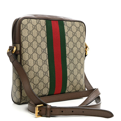 GG Supreme Monogram Web Small Ophidia Messenger Bag Brown