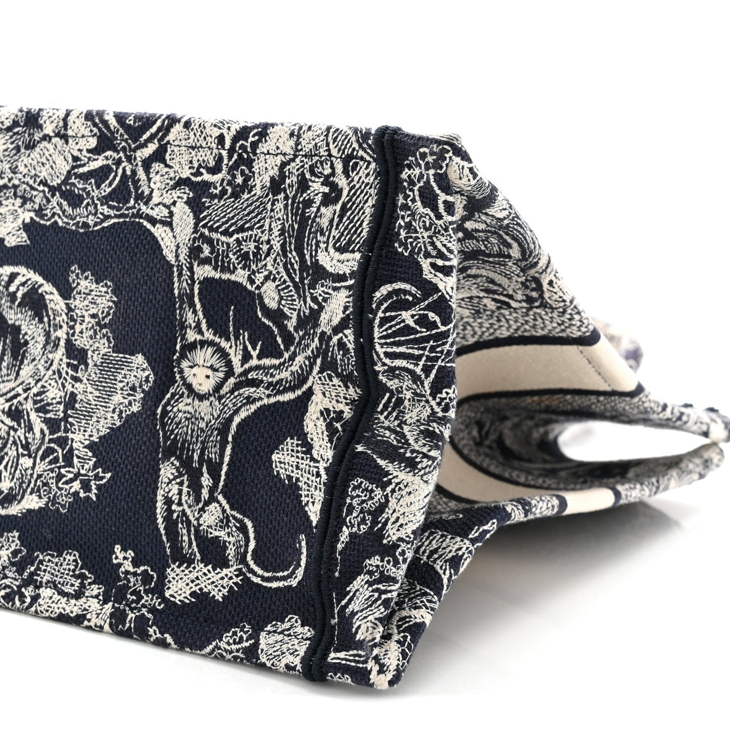 Canvas Embroidered Medium Dioriviera Toile De Jouy Book Tote Blue