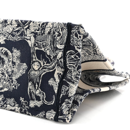 Canvas Embroidered Medium Dioriviera Toile De Jouy Book Tote Blue