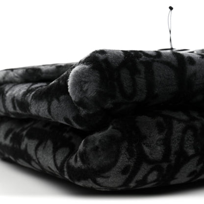 Oblique Mink Fur Saddle Soft Bag Dark Grey