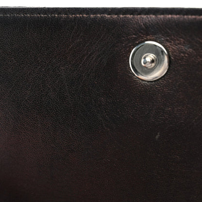 Grained Calfskin Diorama Wallet on Chain Pouch Black