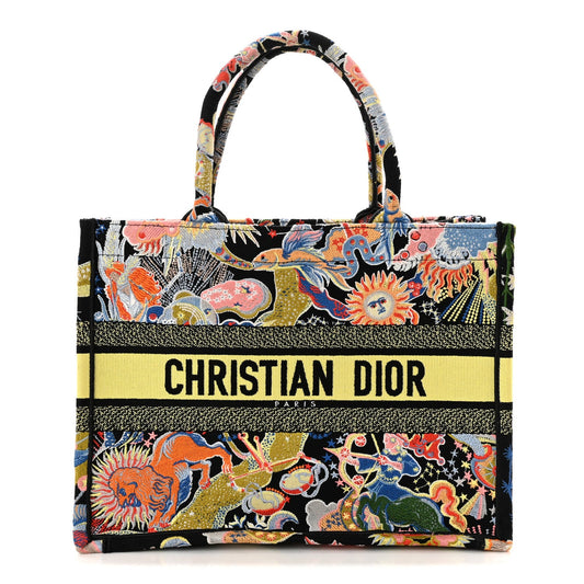 Canvas Zodiac Fantastico Embroidered Medium Book Tote Black Multicolor