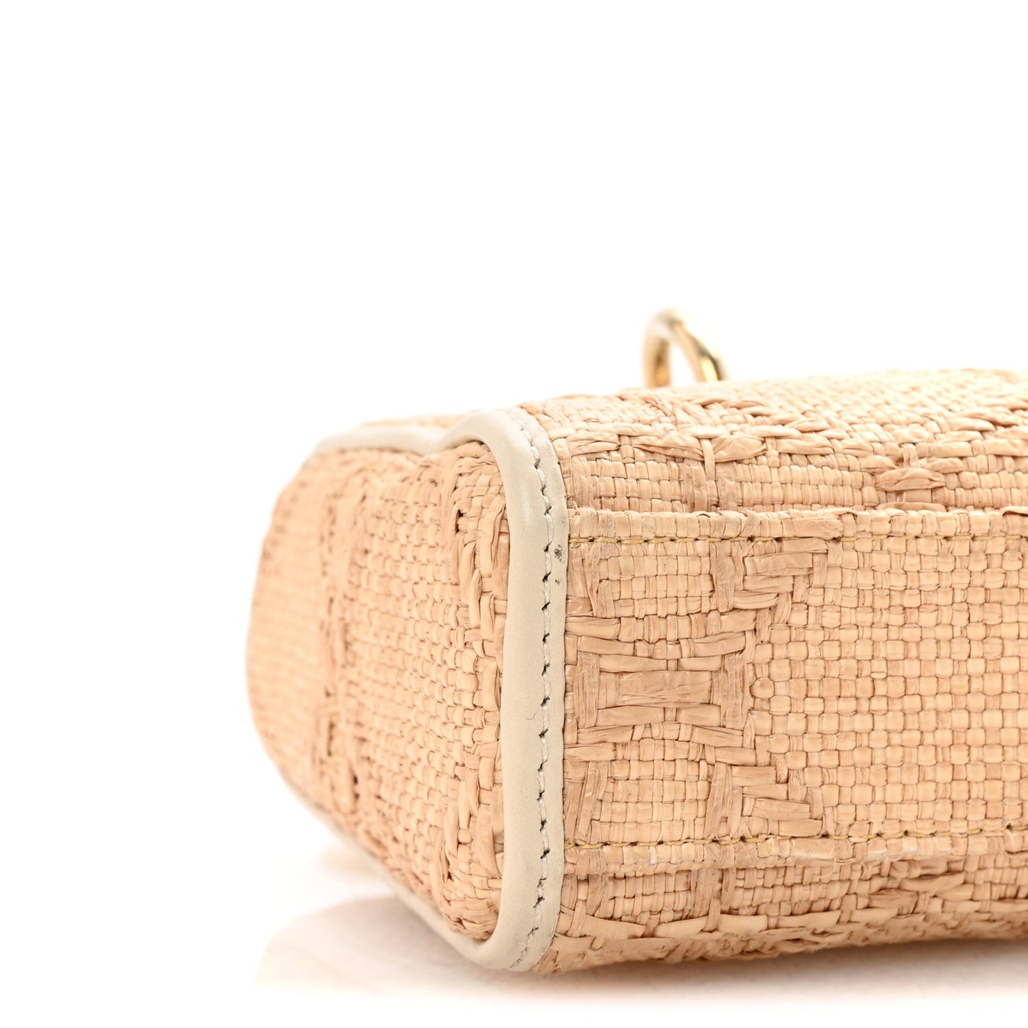 Raffia Macro Cannage Small Lady D-Joy Latte