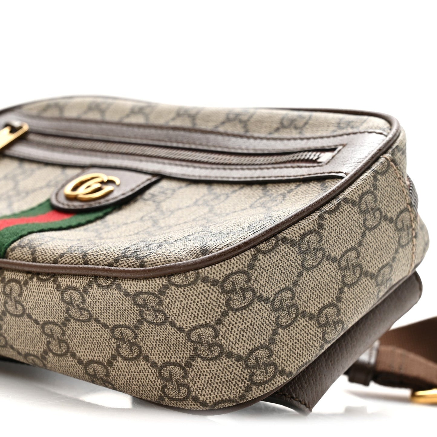 Soft GG Supreme Monogram Medium Ophidia Belt Bag Dark Brown