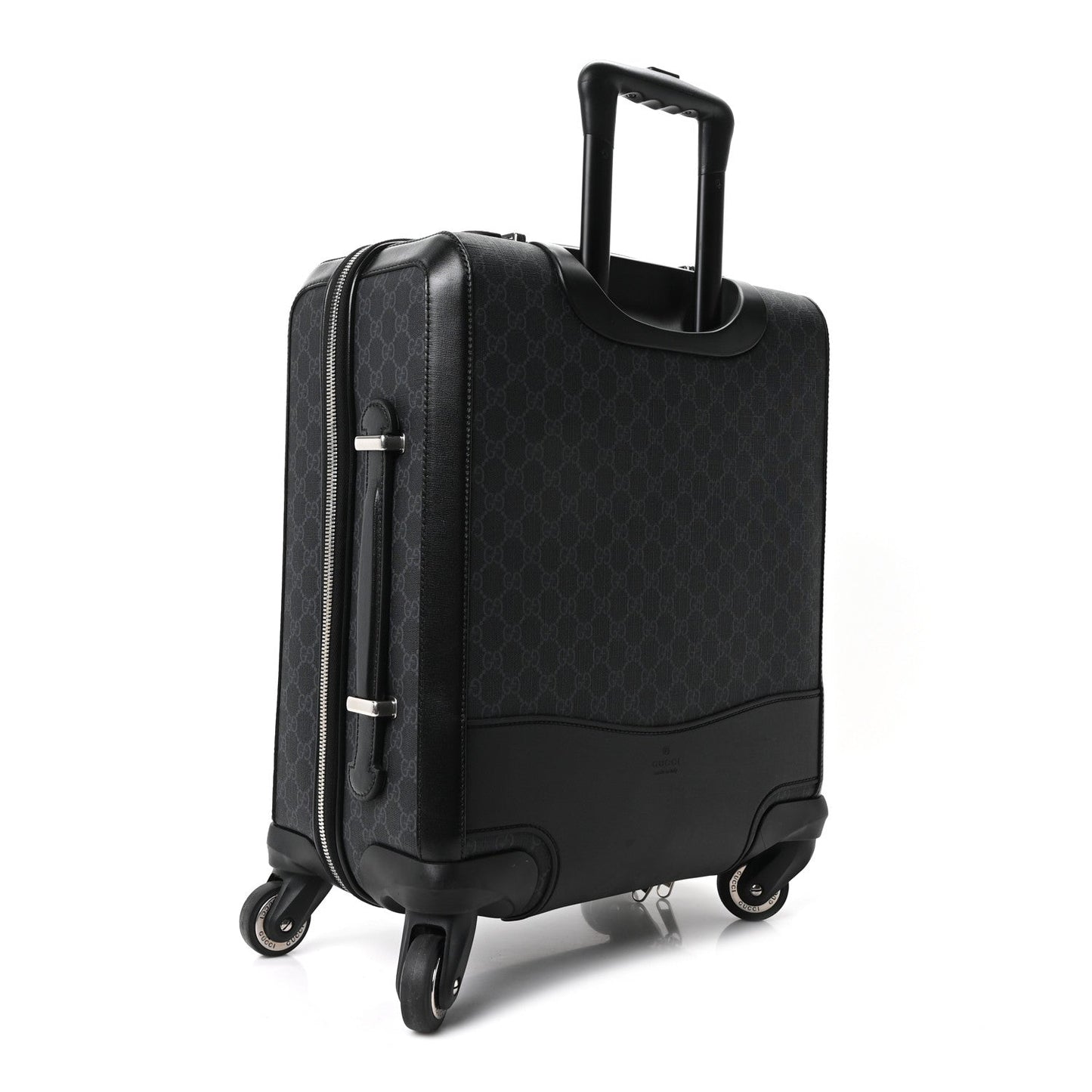 GG Supreme Monogram Azalea Calfskin Retro Interlocking G Small Savoy Cabin Trolley Black