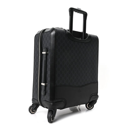 GG Supreme Monogram Azalea Calfskin Retro Interlocking G Small Savoy Cabin Trolley Black
