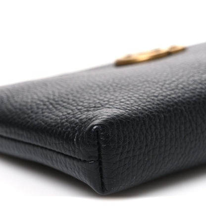 Pebbled Calfskin GG Marmont Zip Chain Bag Black