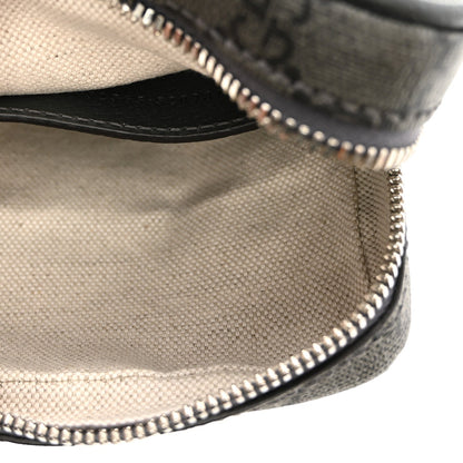 GG Supreme Monogram Textured Dollar Calfskin Mini Ophidia Messenger Grey Black Graphite Grey