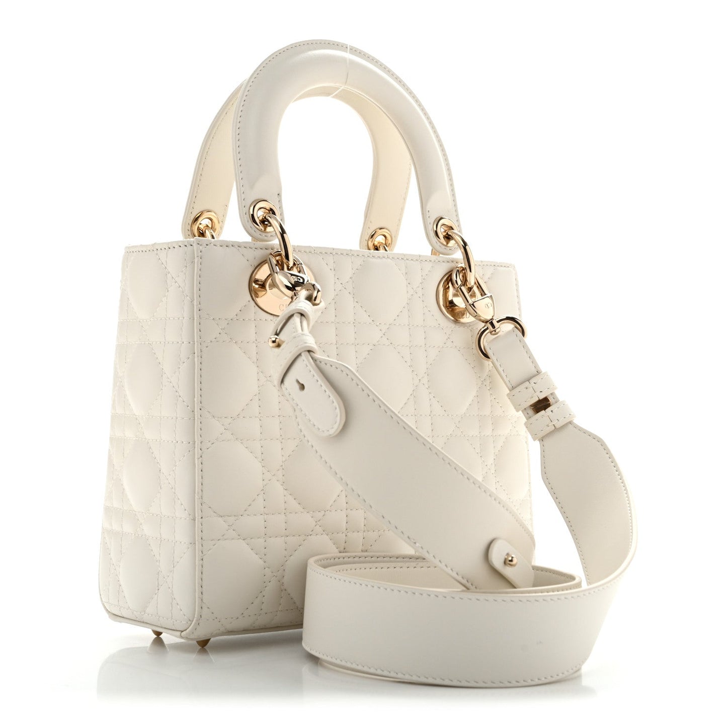 Lambskin Cannage Small My ABCDior Lady Dior White