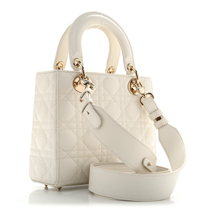 Lambskin Cannage Small My ABCDior Lady Dior White