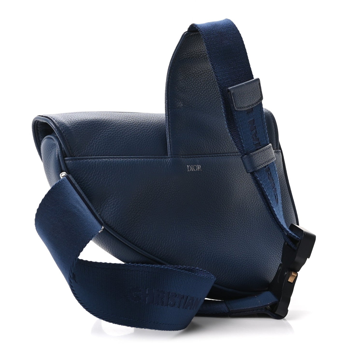 Grained Calfskin Mens Saddle Bag Navy Blue