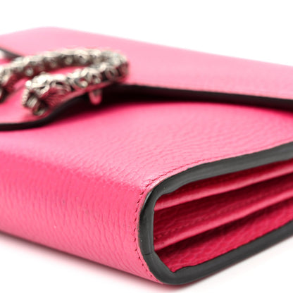 Dollar Calfskin Crystal Mini Dionysus Chain Wallet Box Pink