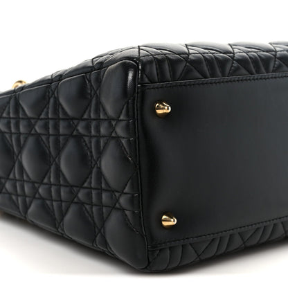 Lambskin Cannage Medium Lady Dior Black