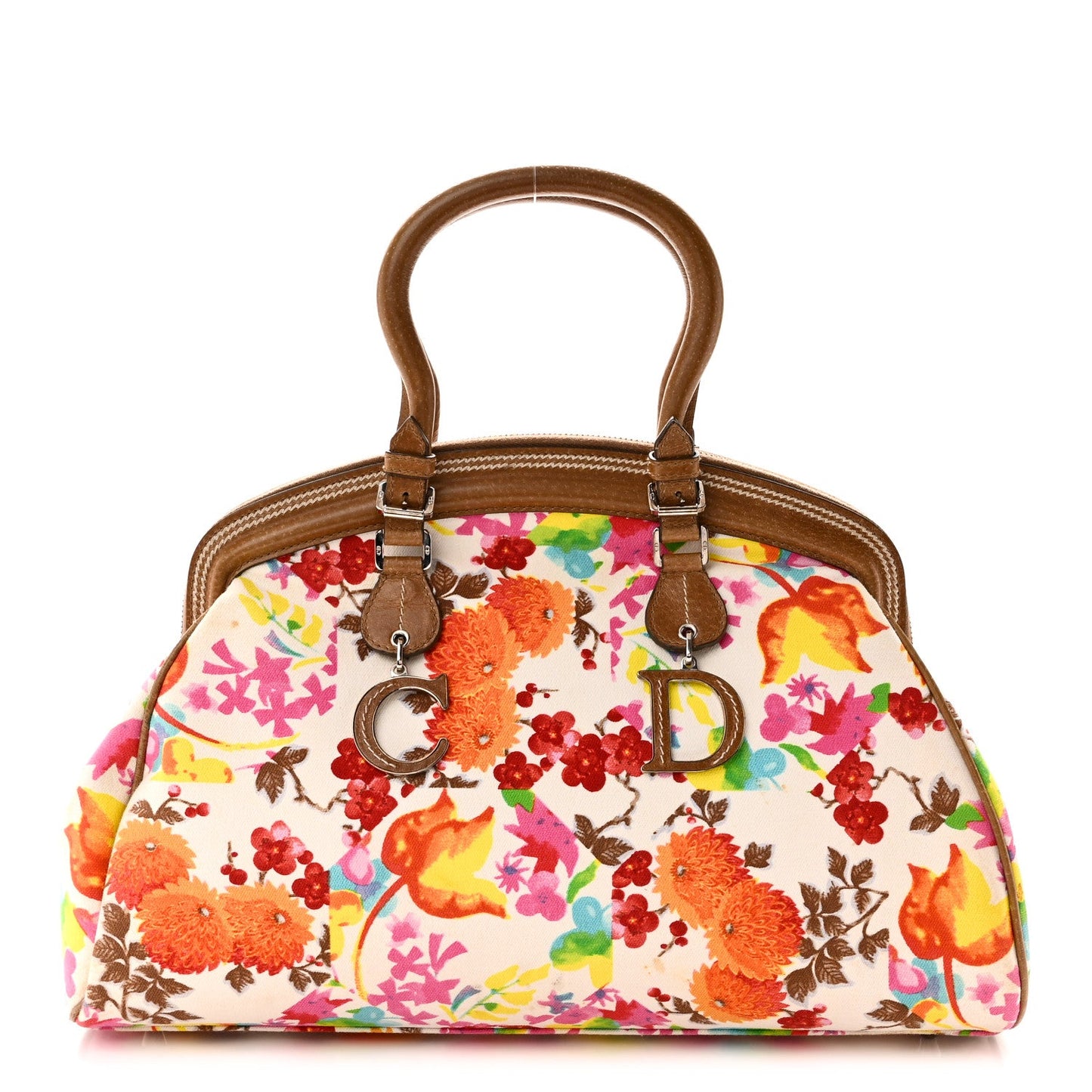 Canvas Floral Frame Satchel