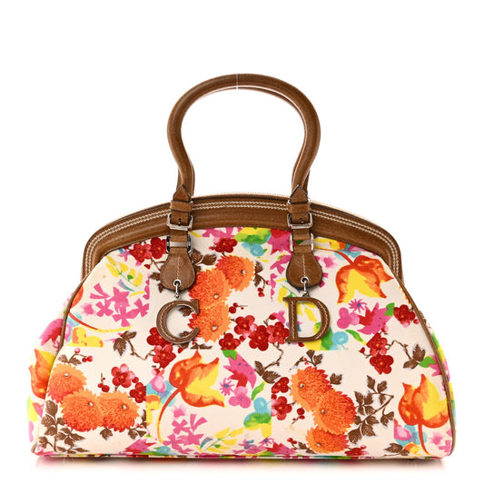 Canvas Floral Frame Satchel