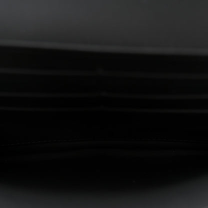 Ultra Matte Calfskin Saddle Chain Wallet Pouch Black