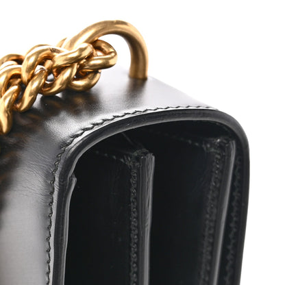 Knight Calfskin Malaga Kid Heart Medium GG Marmont Chain Handle Bag Black Hibiscus Red Multicolor