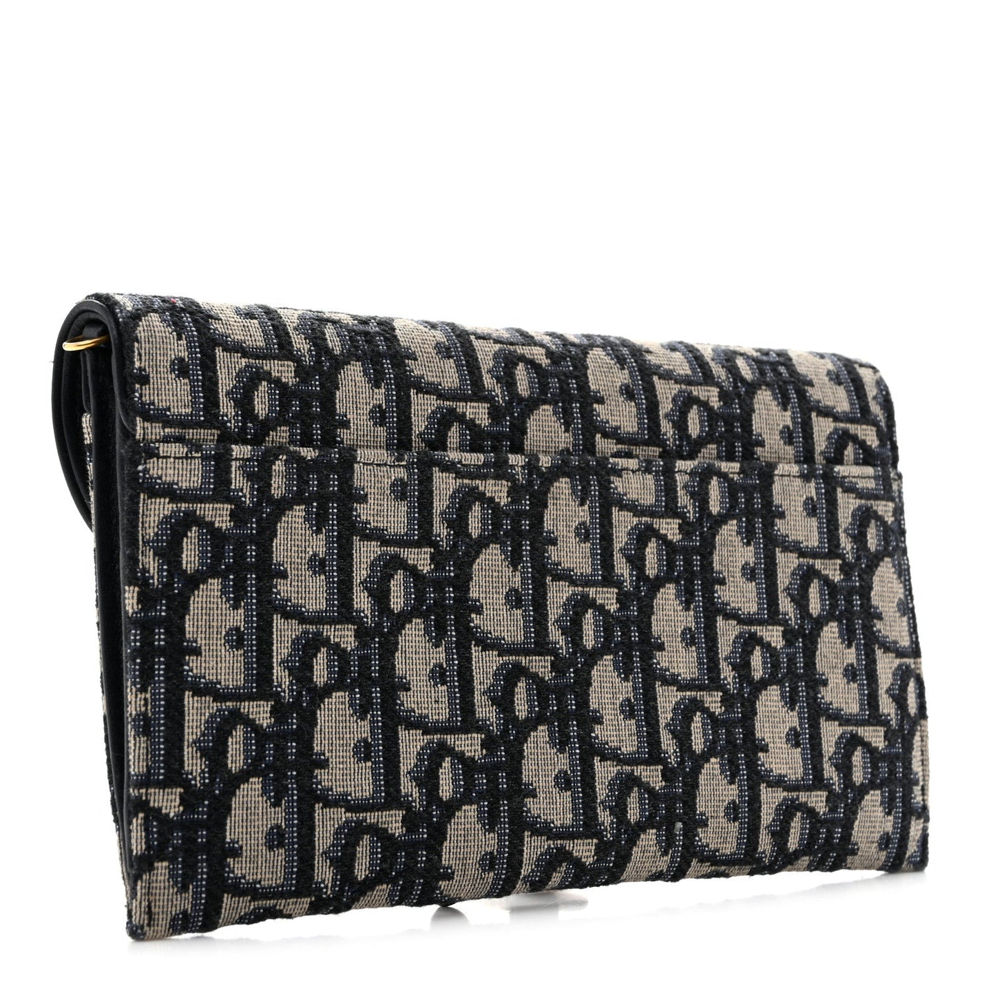 Oblique Saddle Chain Long Wallet Blue