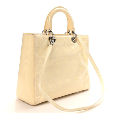 Patent Cannage Large Lady Dior White